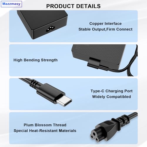 100W 65W USB C Charger Compatible with Asus ROG Xbox Ally X R1 Z1/Steam Deck/Legion Go/Switch/Lite/OLED /Switch2/MSI Claw/ROG Flow X16 X13 Z13 ZenBook 14 14X S13 Zephyrus G16 G14 Strix G18 G16 by MAZZMASY - Image 5