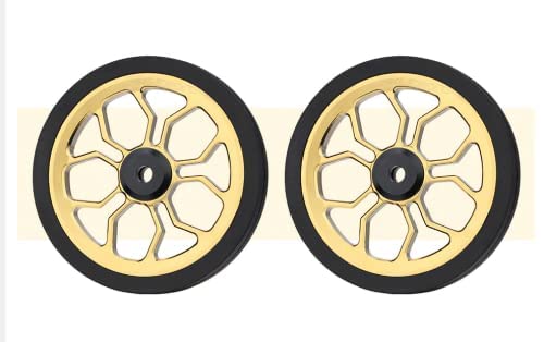 Large 82mm Wide Easy Wheels for Brompton Folding Bike in Gold