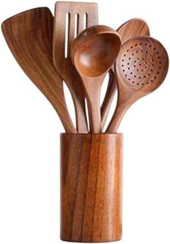 木製キッチン用品セット 天然木製・ヘルシー安全 環境に優しい 調理スプーン等調理器具/ツール 丈夫耐用 料理用・キッチン日常使用