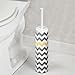 Price comparison product image iDesign Una Toilet Brush Set, Plastic Bathroom Brush Holder, Grey/Yellow Chevron