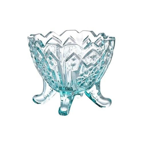 ZKALQECNF Leche Pequeños cuencos de postre vidrio vintage con relieve, coloridos vasos pie for helados, frutas y ensaladas Bebidas(Blue)