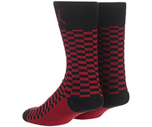 Nike Men's Air Jordan Retro Novelty Crew Socks Large (8-12) Black Red