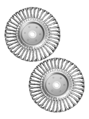 Image of 6in Bench Wire Wheel Brush | Knotted Steel Wire 0.023 inch with 1 /2 inch 5 /8 inch 7 /8 inch Arbors for Bench Grinder Carbon Steel Paint Rust Removal- 2pcs