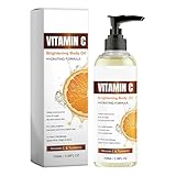 Vitamin C Aufhellendes Körperöl, Feuchtigkeitsspendende Formel mit Vitamin E und Kurkuma, für Trockene und Unebene Haut,für Frauen und Männer,100 ml (1)