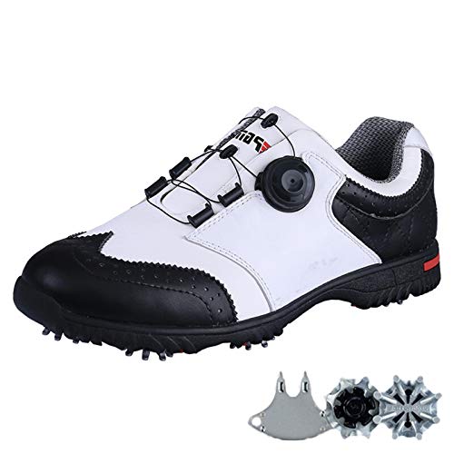 Aupast Men's Golf Shoes, Waterproof Anti-Skid Breathable Golf Shoes with BOA Lace System