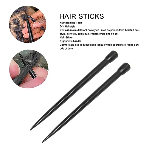 Gancho de crochê Dreadlock, 2 peças de palitos de cabelo, agulhas de crochê Dreadlock multiuso, ferr