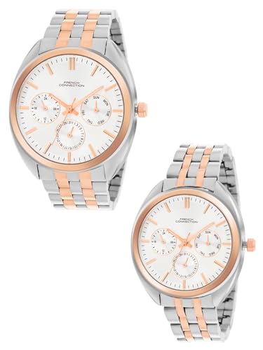 Image of French Connection Analog Silver Dial Couple's Watch| Pair Watch|-FCN0113RTM