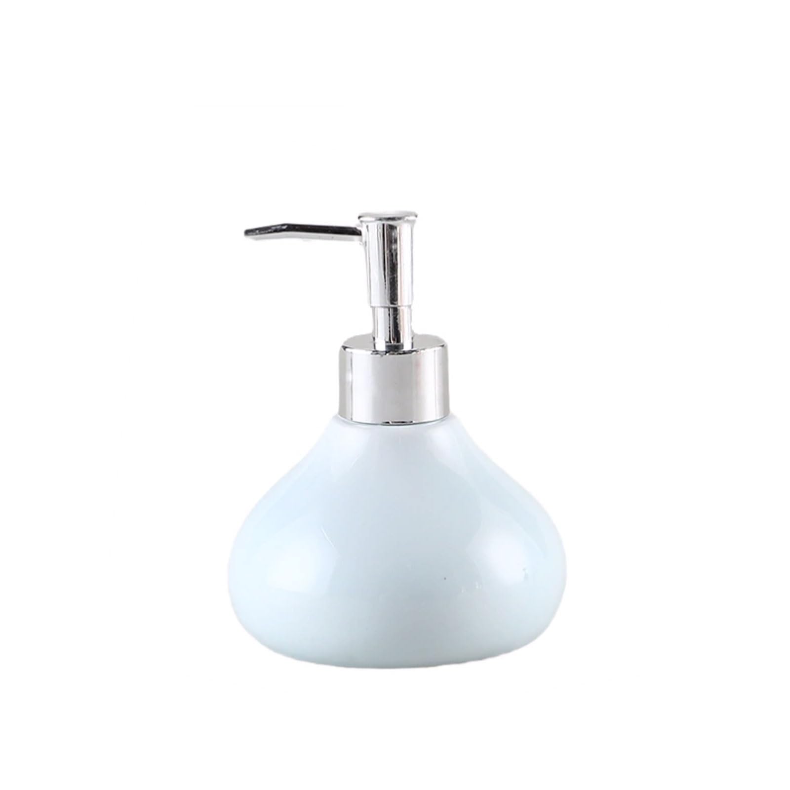 10.1oz Ceramic Soap Dispenser Square Design, Smooth Rounded Edges, Flat Stable Base, Countertop Lotion(Blu)