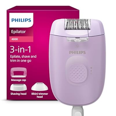 Philips Depiladora Serie 4000 depiladora con cable para el cuerpo y la zona del bikini depila afeita y recorta dispositivo para eliminar el vello para mujeres BRE257/00