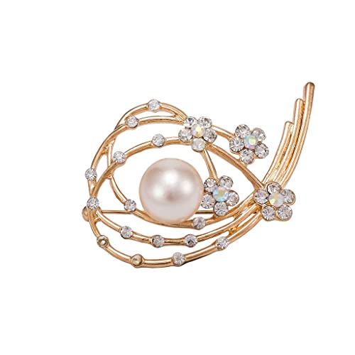 Broche fleur personnalisée cadeau femme avec perle et détails cloutés chic