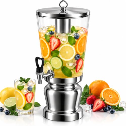 WantJoin Beverage Dispenser With Stand -2 Gallon Beverage Dispenser Drink Dispenser w/Upgraded Dual Cores & Base, Leakproof Spigot, Visible Container, Drink Dispenser For Parties, Events, Gathering