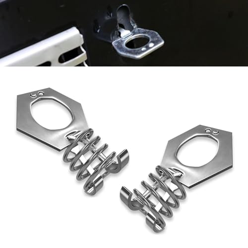 Image of 2 PCS Car Water Heater Door Lock Torque Cam Lock, 0.9 inch Spring + 0.6 inch Thumb Ring Stainless Steel Water Heater Cover Latch Fastener, Vehicle Repair Parts, Suitable for RVs Campers (Silver)