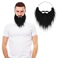 WLLHYF Party-Künstlicher Bart Gefälschte Bärte Schnurrbärte Lustige Schnurrbärte Halloween Lustiger Zubehör Falscher Kostüm Whisker für Männer Versammlungen Cosplay-Zubehör (Schwarz)