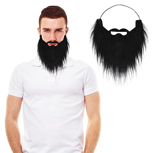 WLLHYF Faux-Barbe de fête - Fausses barbes et moustaches - Moustaches drôles pour Halloween - Accessoire amusant pour déguisement - Fausse moustache pour costume - Accessoire pour rassemblements et
