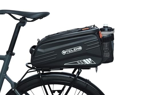 HOMPER Borsa per telaio posteriore per bicicletta, capacità 9 l, impermeabile, con striscia riflettente e tracolla, per guida all'aperto o notturna