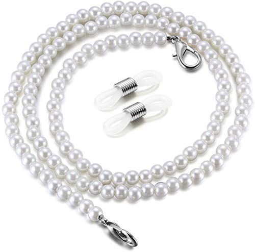 SXNK7 Face Mask Pearl Lanyard Holder Chain Necklace Around The Neck for Women Girls