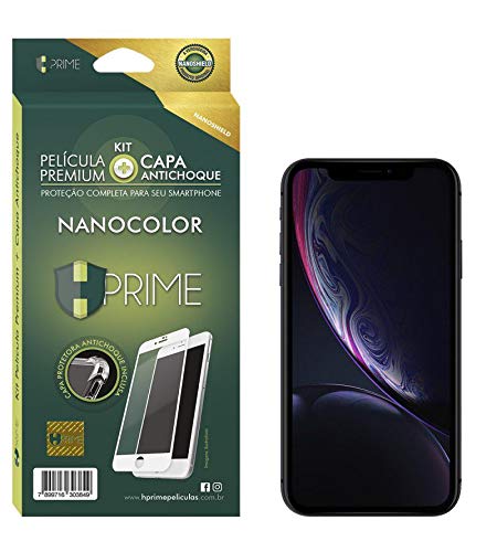 Kit Pelicula NanoColor + Capa Transparente TPU para Apple iPhone XR - Preto, HPrime, Película Protet