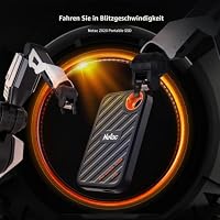 Netac ZX20 Extreme SSD 1TB Portable NVMe SSD USB 3.2 Gen 2x2 Bis zu 2000MB/s Lesen und 1700MB/s Schreiben Unterstützung Win to Go Staubbeständig Schwarz – Ansicht 3