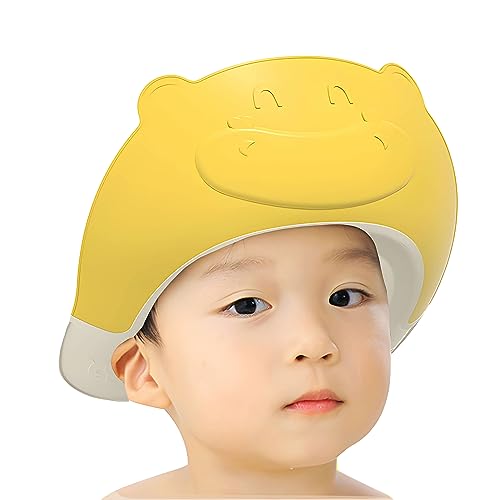 Image of Bembika Baby Shower Cap For Washing Hair, Eye Protection And Hair Wash Reusable, Waterproof, And Comfortable For Babies - (Bear Yellow)