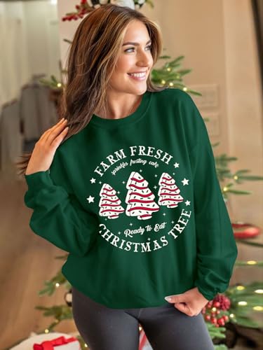 Christmas Sweatshirts for Women Funny Christmas Tree Xmas Cute Graphic Long Sleeve Shirt