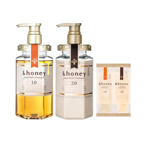 [Genuine Product] &honey Deep Moist Shampoo & Conditioner Set 440mL+450g/14.87.fl.Oz+15.69Oz...