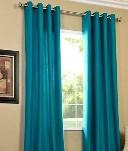 Image of Home Sizzler Long Crush 2 Piece Blue Long Door Curtain, 9 feet