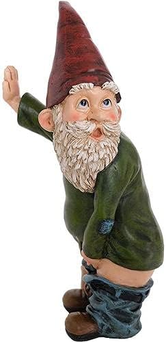 Runsmooth 15cm Garden Gnome Ornament, Funny Peeing Gnome Naughty Garden Gnome for Lawn Ornaments, Indoor or Outdoor Decorations