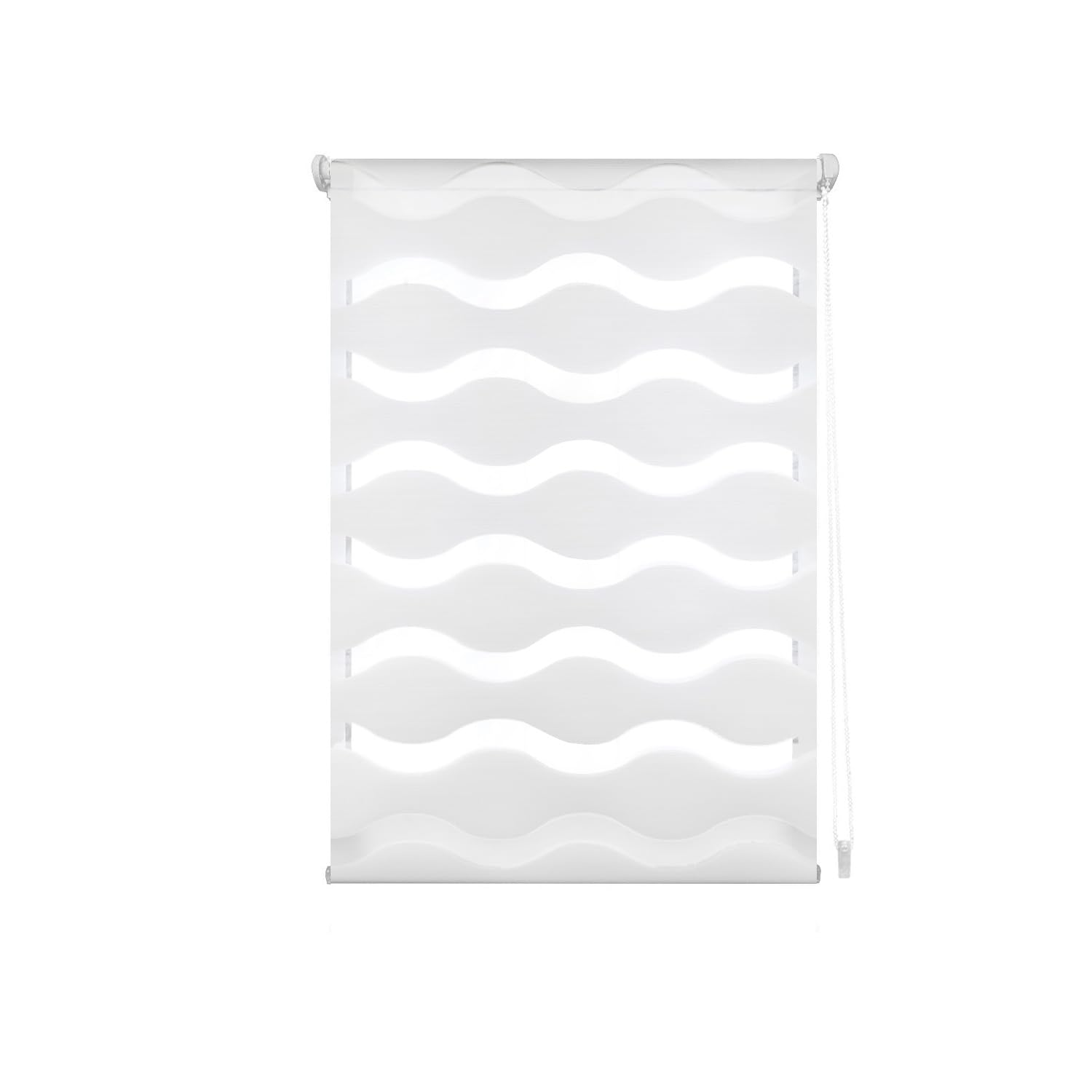 Decorblind | Night and Day Double Layer Roller Blind, No Tools and No Drilling, Blind Size: 42 x 150 cm Width x Length/Fabric Dimensions: 39 x 145 cm – White Blind, Window Blinds
