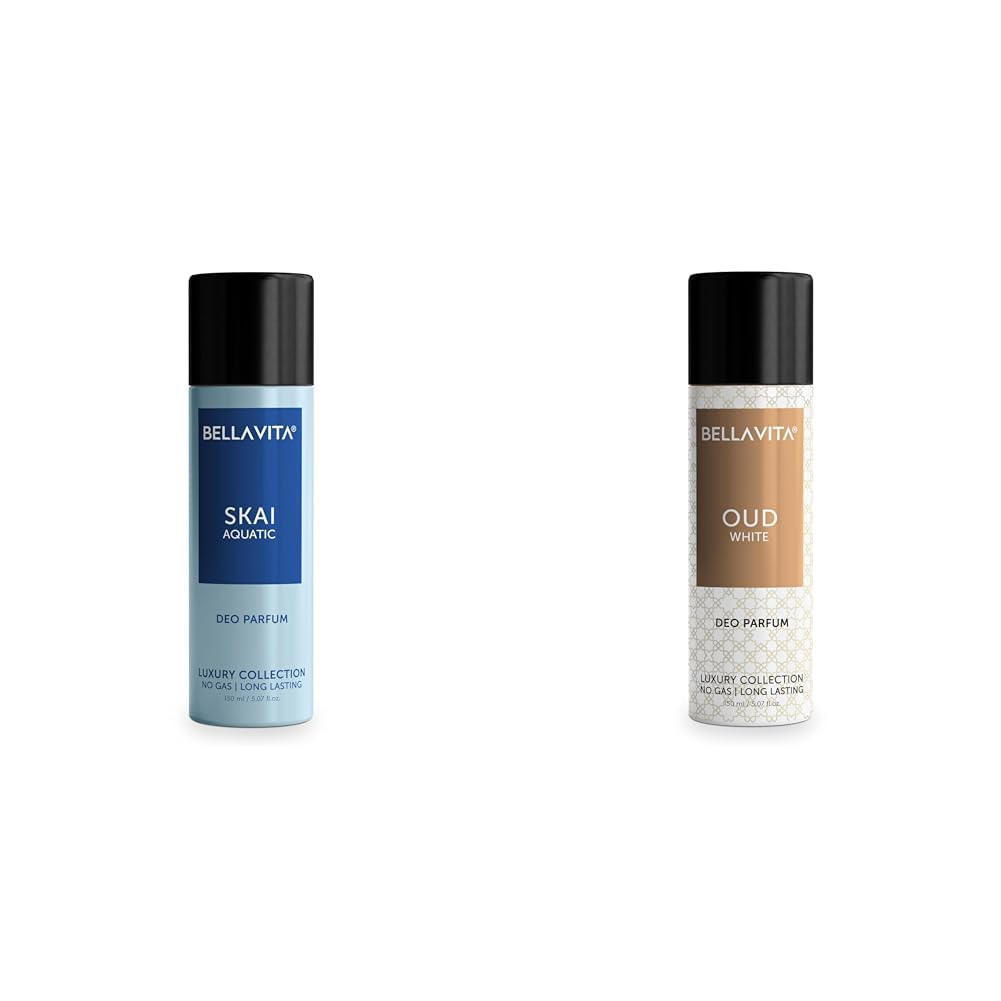 Bella Vita Luxury Skai Aquatic No Gas Liquid Deodorant Body Parfum OUD WHITE No Gas Body Deodorant Parfum For Men With Orange Fressia & Tobaccowoody Long Lasting Body Perfume DEO 150 Ml-image-44