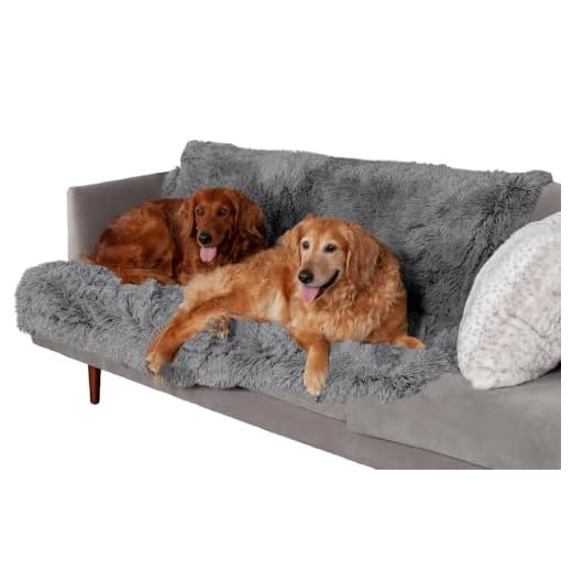 Furhaven Waterproof Throw Blanket for Dogs & Indoor Cats, Reversible Protective Pet Blanket, Extra Large, Long Faux Fur & Velvet, Gray