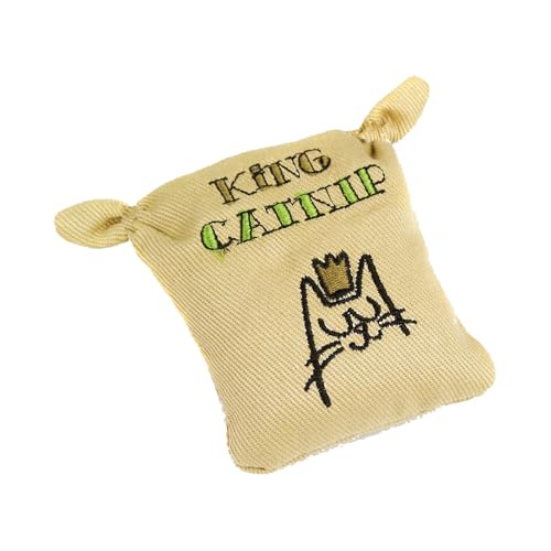 King Catnip Soft Refillable Plush Cat and Kitten Toys Loose Organic Leaves, Tote Bag