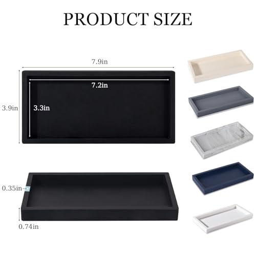 Silicone-Bathroom-Vanity-Tray-Dish-Soap-Holder-Sink-Organizer-Black-Small-Thickened-Silicone-Easy-to-Clean-Waterproof-Non-Slip-for-Countertop-Kitchen-Bedroom-Dresser