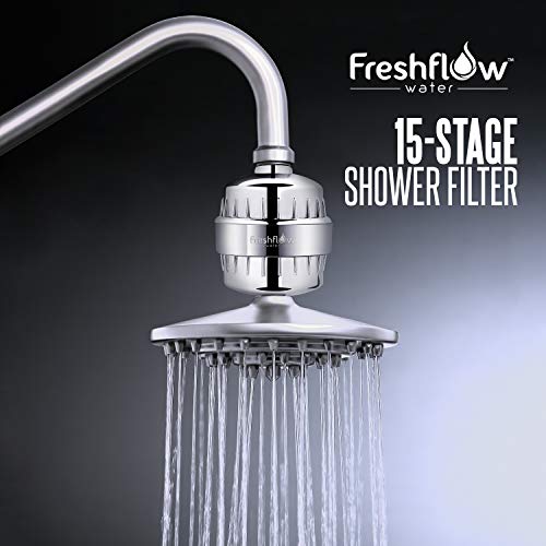 image for Freshflow Water Shower Filter Hard Water Softener | Bonus Cartridge - 