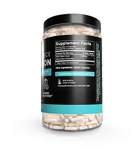Bitter Melon, 730 Capsules, 1245mg Serving, 8 Month Supply, 100% Pure & Natural Herbal Supplement with No Fillers, Non-GMO & Made in USA, Undiluted with No Additives