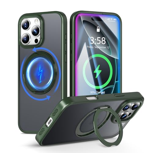 MINIKA ��Phone 16ProMax �P�[�X Magsafe �Ή� 360�x��] �X�^���h�t�� ���@�\ �X�}�z�P�[�X iPhone 16 Pro Max �p �P�[�X �ČRMIL�K�i �ϏՌ� ���ϖh�~ �w��h�~ �}�O�Z�[�t �����O �}�O�l�b�g���� ��