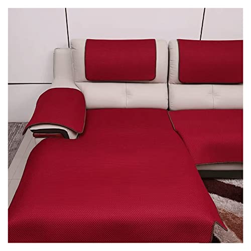 Wine Red Sofa Cover Washable Couch Slipcover for 2/3/4 Seater L Shaped Sofa Protector for Pets Corner Sofa Cover with Right/Left Chaise Durable Furniture Protector