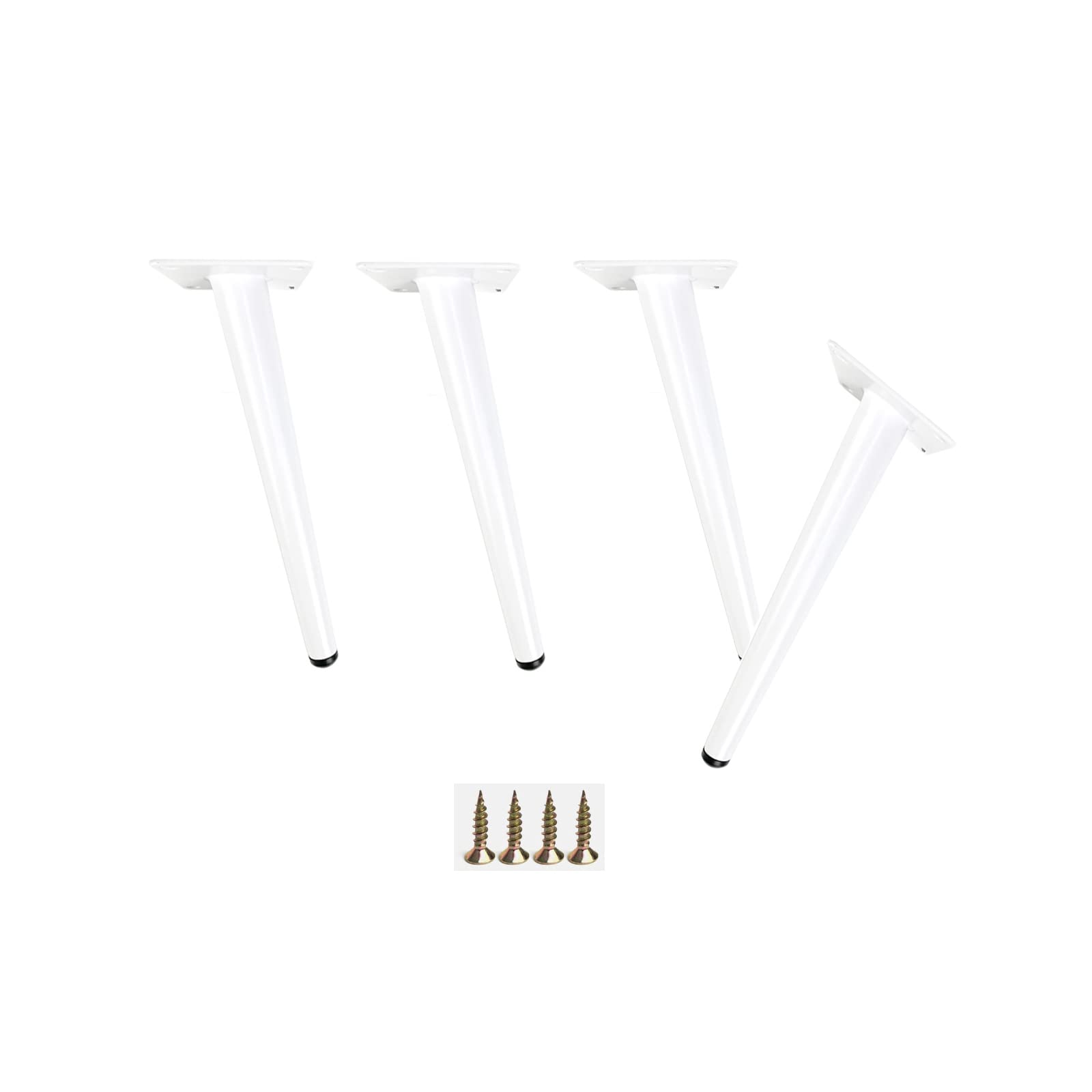KFGISD, 4 Pack Modern Furniture Sofa Legs,Industrial Metal Table Legs,Ssturdy TaperedWhite,Various Size Options,Bearing Weight ，Metal Furniture Legs(25cm/9.8in)