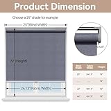 FansaFurn 100% Blackout Roller Window Shades, Free-Stop Pull Down Shades for Windows with Thermal Insulated Waterproof Fabric, Roller Blinds for Indoor Windows, Office, Home, 40"x72", Deep Grey - Image 7