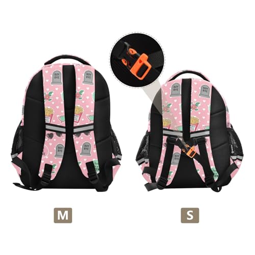 Emelivor Pink Hearts Glasses Kids Backpack School Cute Bookbag Toddler Backpacks Daypacks Bag for Boys Girls,S3