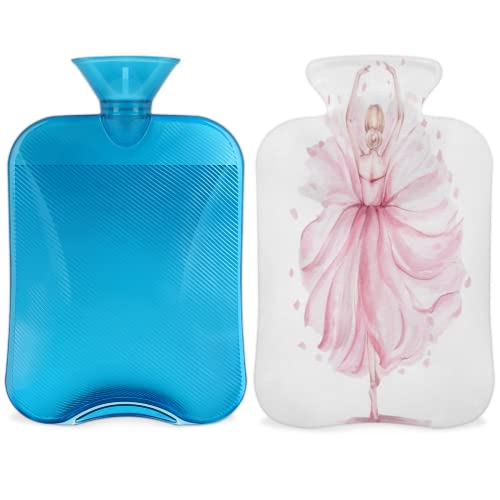 Ballerina-Wärmflasche mit Bezug, 2 l, PVC, für Handfüße, Schmerzlinderung, Wärmekompresse und Kältetherapie Cover