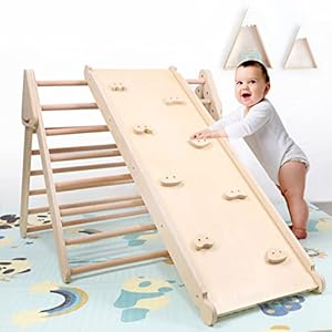 Kinderen gemaakt van houtklimmen Driehoek Balance Board Kids Birthday Train Climbing Frame Outdoor Klimboog met Dia