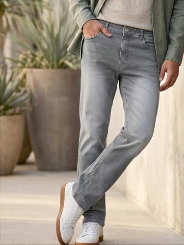 Image of Urbano Fashion Men's Straight Fit Washed Jeans Stretchable