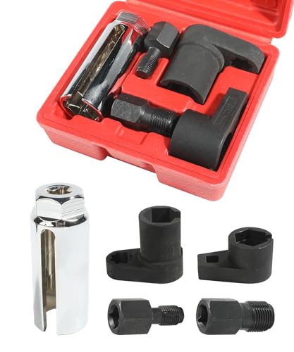 SCUARI 5PCS O2 Sensor Socket,Car Accessories Oxygen Sensor Socket,O2 Sensor Spacer,Oxygen Sensor Extender,O2 Sensor Wrench,O2 Oxygen Sensor Socket Set for Removing and Install Oxygen Sensors