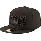 NFL Cleveland Browns Men's Black On Black 59Fifty Fitted Cap, 7 1/4", Black -  New Era - Stock Inventory Code