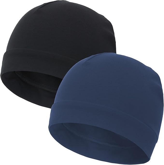 PAROPKAR Helmet Liner Skull Caps Sweat Wicking Cap Running Hats Cycling Skull Caps for Men and Women (Black Grey)-image-46