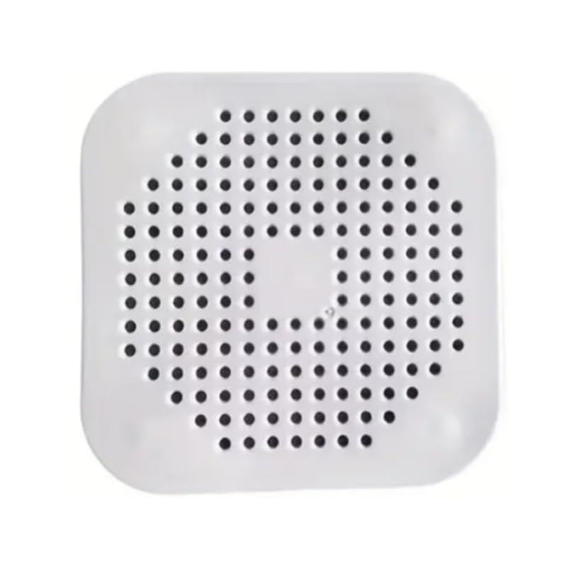 Filtro de Drenaje Plegable de Silicona con Ventosa - Atrapa Pelos para Ducha, Baño y Cocina - Colador de Desagüe Antibloqueo - Tapón Universal para Fregadero, Bañera y Lavabo (Blanco)
