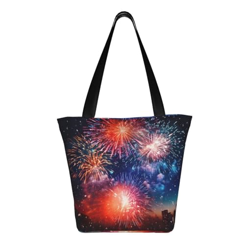Explosion Firework 3D Print Comfortable Shoulder Bag Summer HandbagTravel Beach Work Daily Use Versatile Carry3