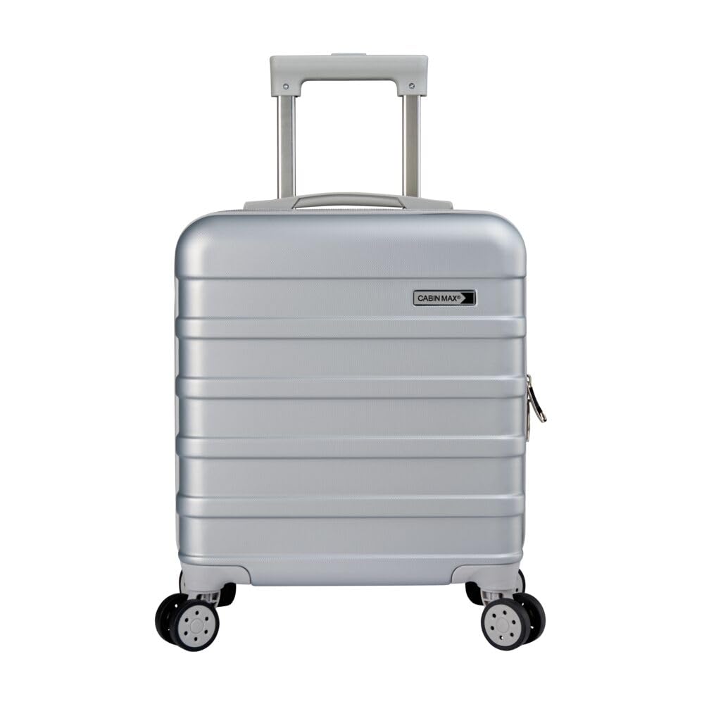 Cabin Max Anode walizka podręczna 30 l, 45 x 36 x 20 cm, lekka, twarda obudowa, 4 koła, lekki bagaż podręczny nadaje się do łatwego montażu pod siedzeniem (srebrna, 45 x 36 x 20 cm)
