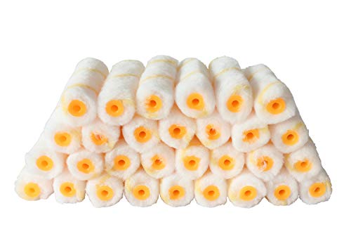 30 Rollers Cover 4 Inch Paint Brush Covers Nap Contractor Pack Mini Rollers Yellow