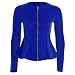 Forever Womens Long Sleeves Plain Zip Peplum Blazer Jacket Top
